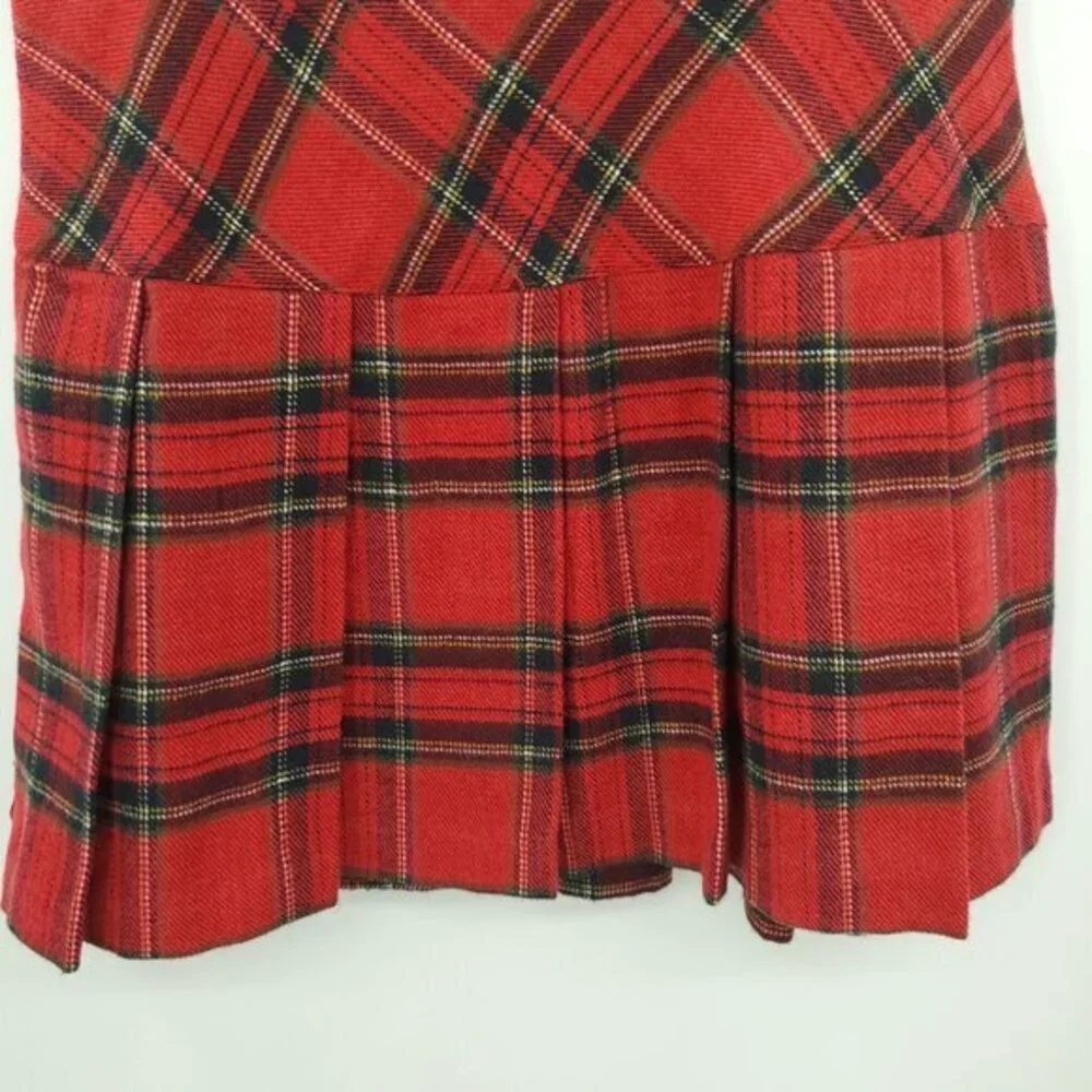 Steve & Barry's Tartan Plaid Pleated Mini Skirt 8 Red/Green
